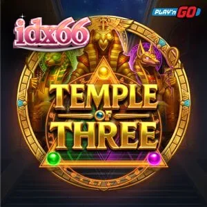 Tampilan visual grid 3x3 pada slot Temple of Three dengan tema kuil Mesir